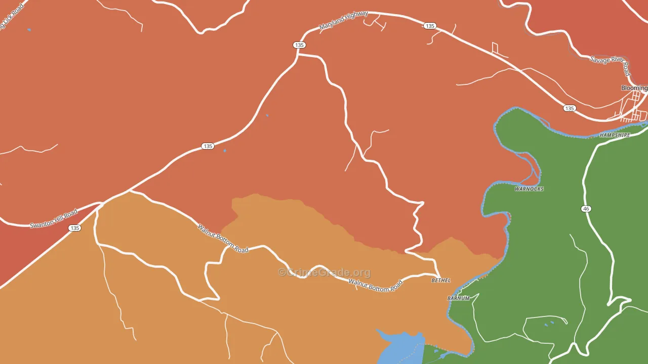 Bethel, MD Map of Arson Rates