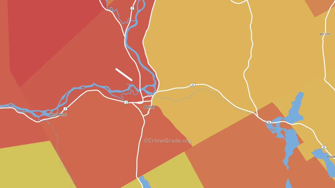 Bethel, ME Map of Arson Rates
