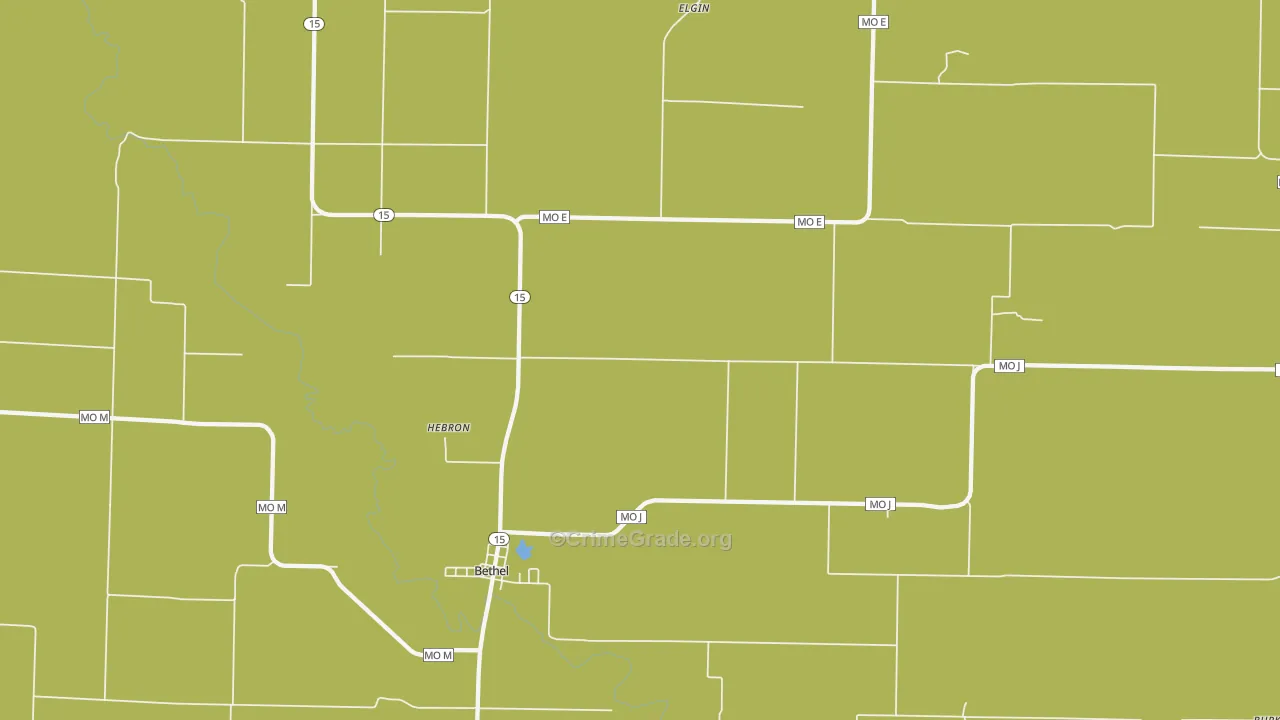Bethel, MO Map of Arson Rates