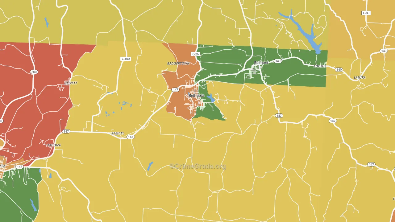 Bethesda, OH Map of Arson Rates