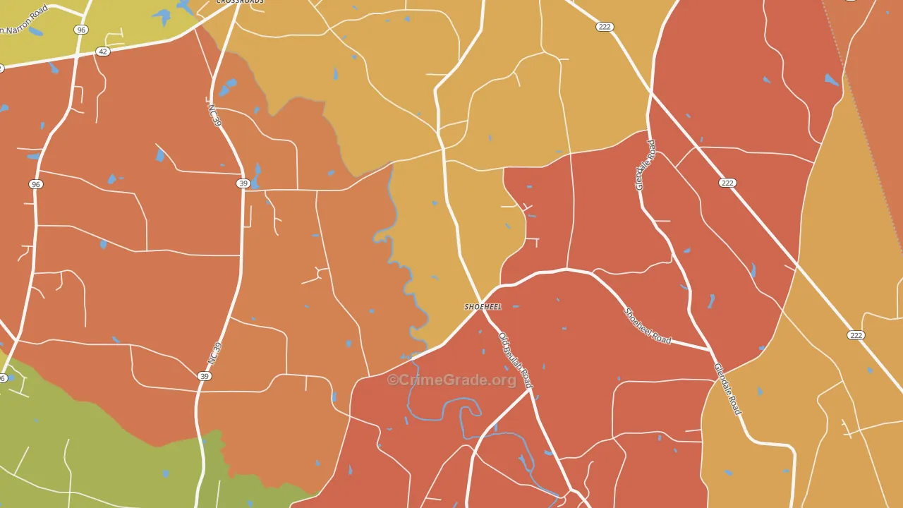Beulahtown, NC Map of Arson Rates