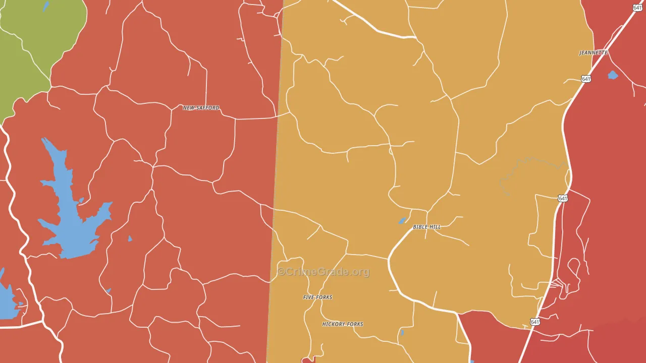 Bible Hill, TN Map of Arson Rates
