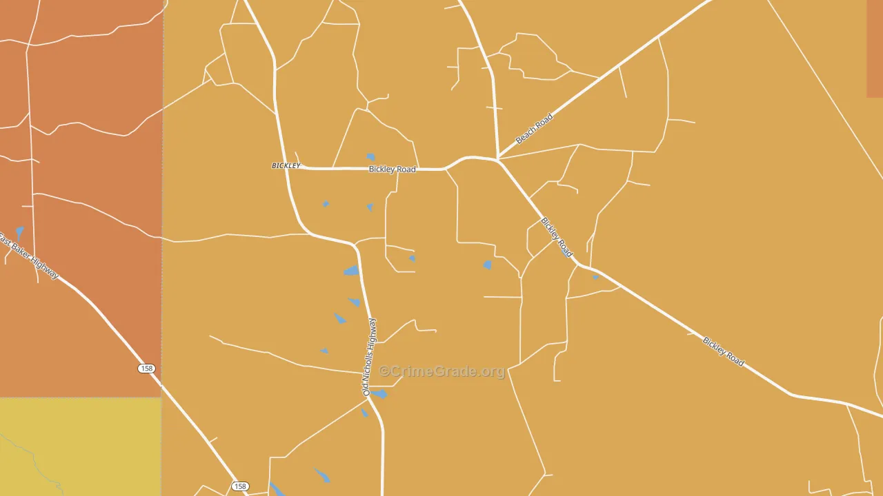 Bickley, GA Map of Arson Rates