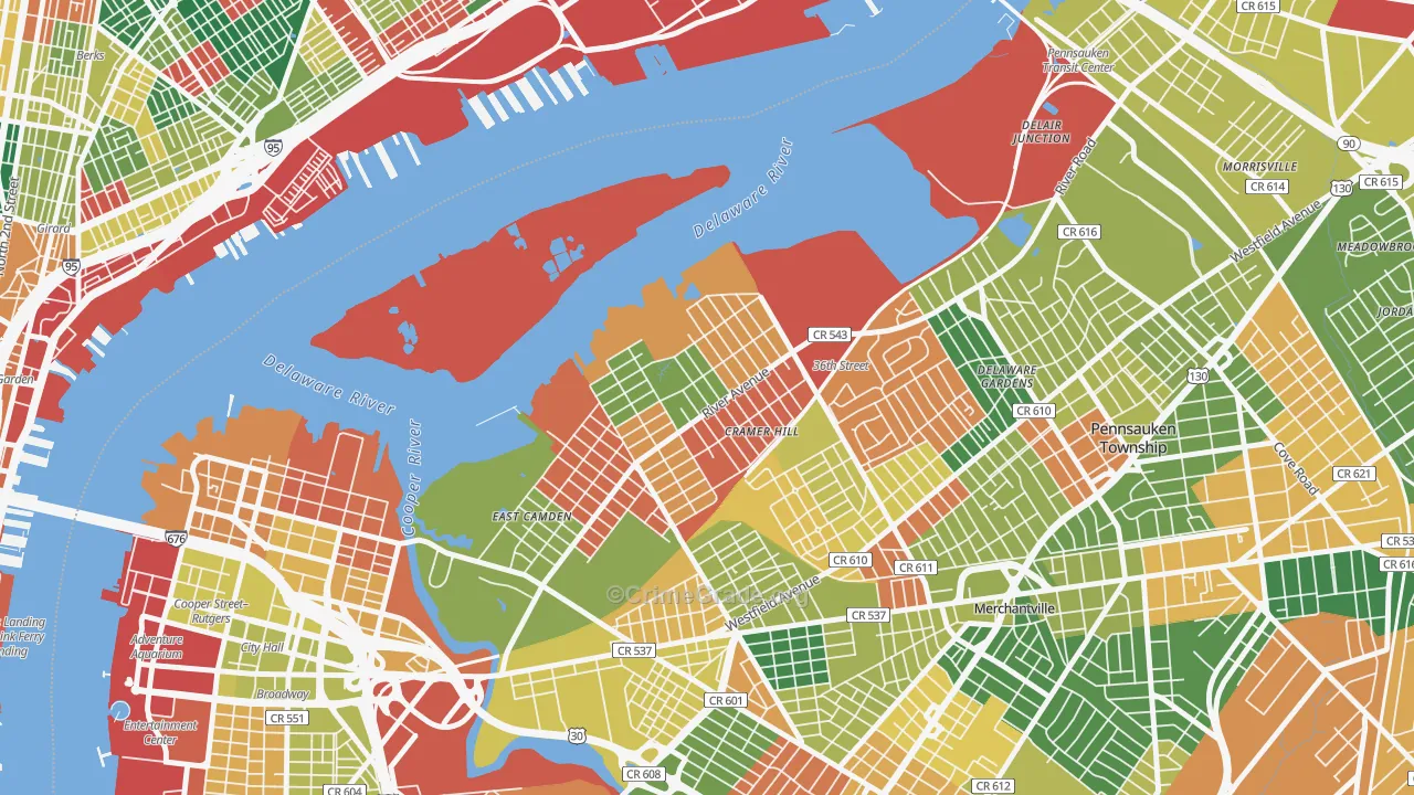 Biedeman, Camden, NJ Map of Arson Rates