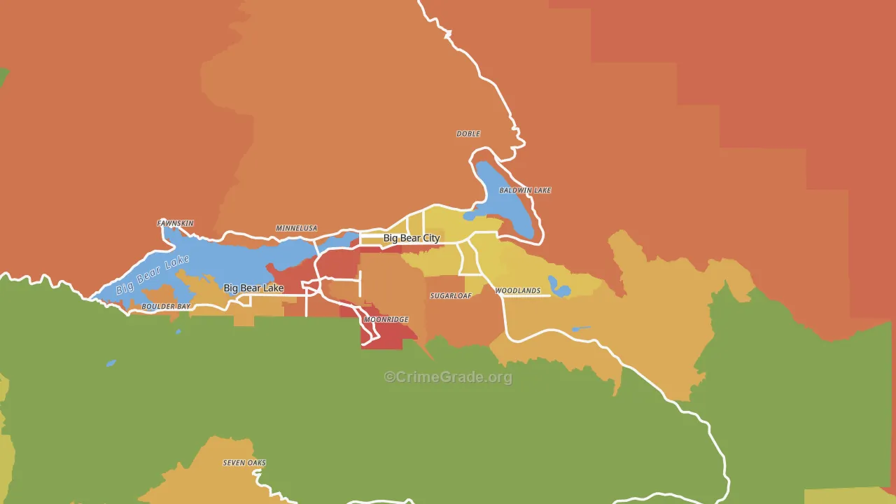 Big Bear City, CA Map of Arson Rates