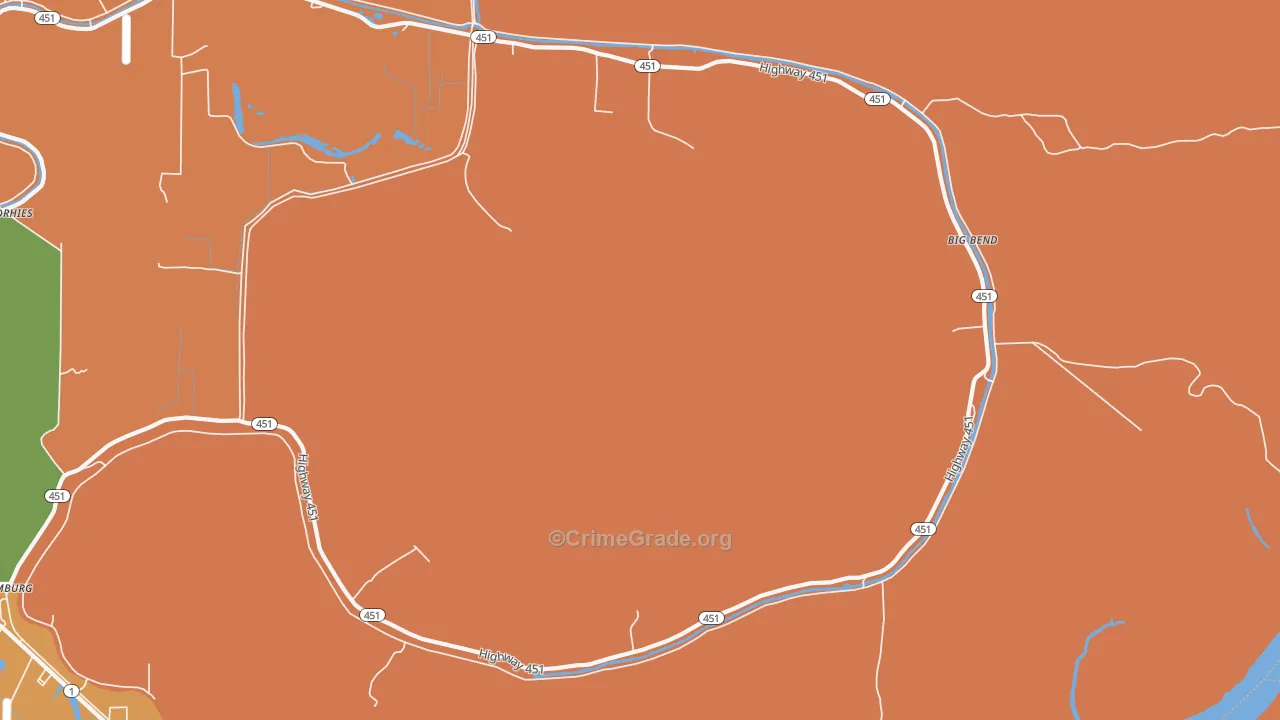 Big Bend, LA Map of Arson Rates