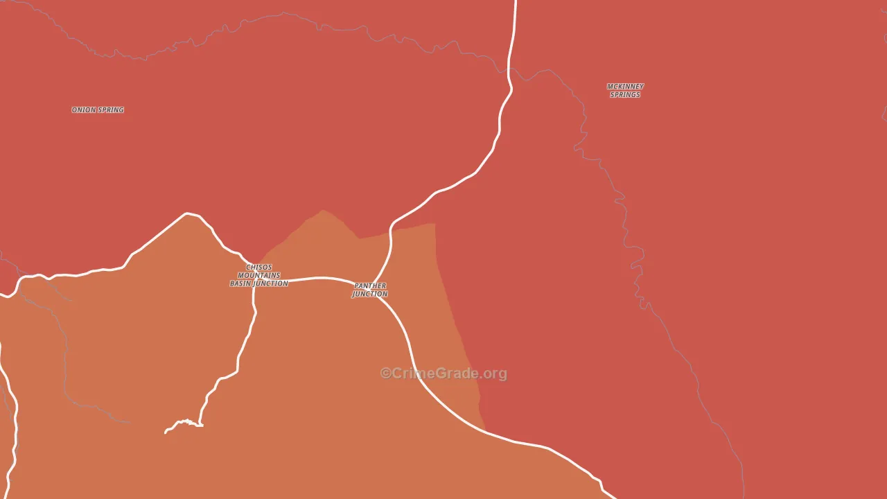 Big Bend National Park, TX Map of Arson Rates