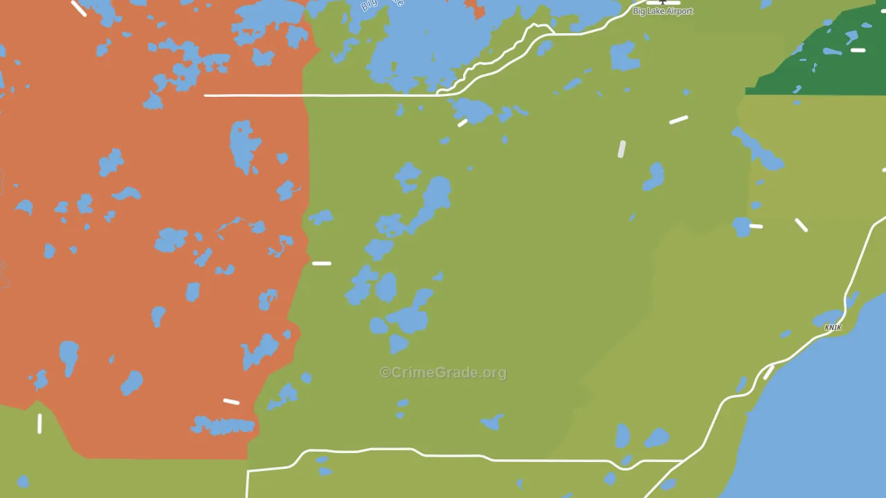 Big Lake, AK Map of Arson Rates