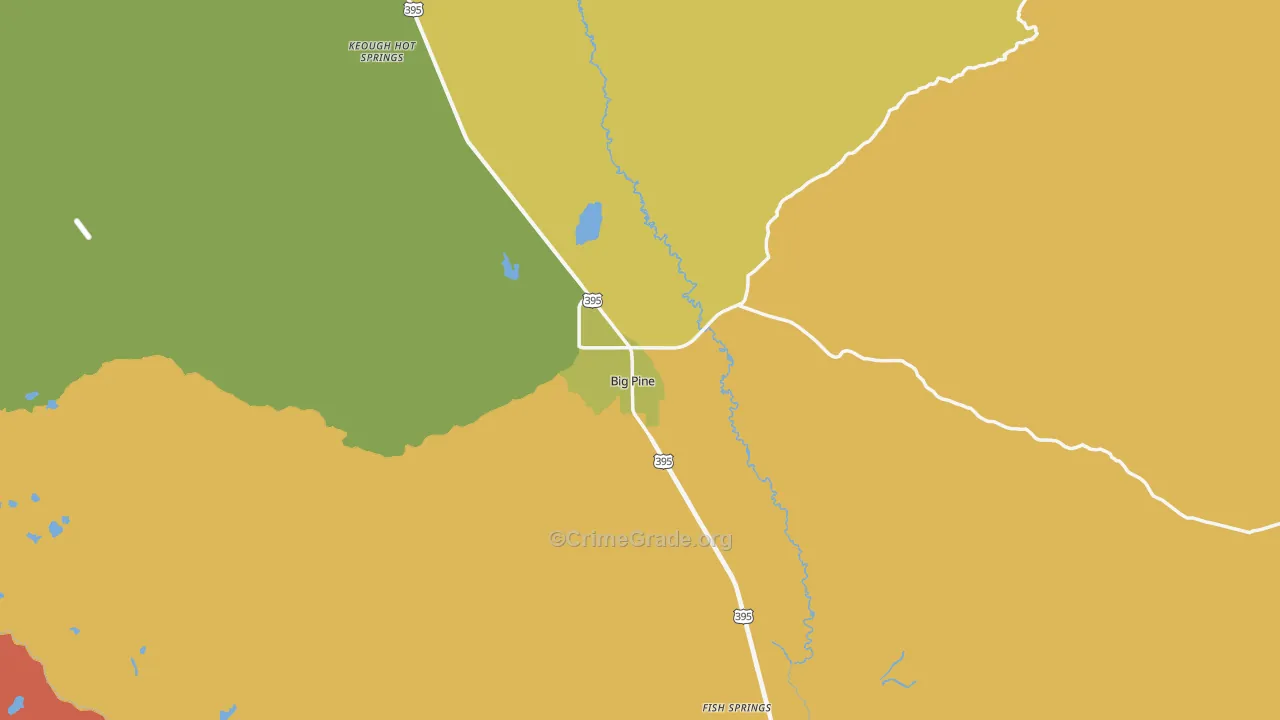 Big Pine, CA Map of Arson Rates