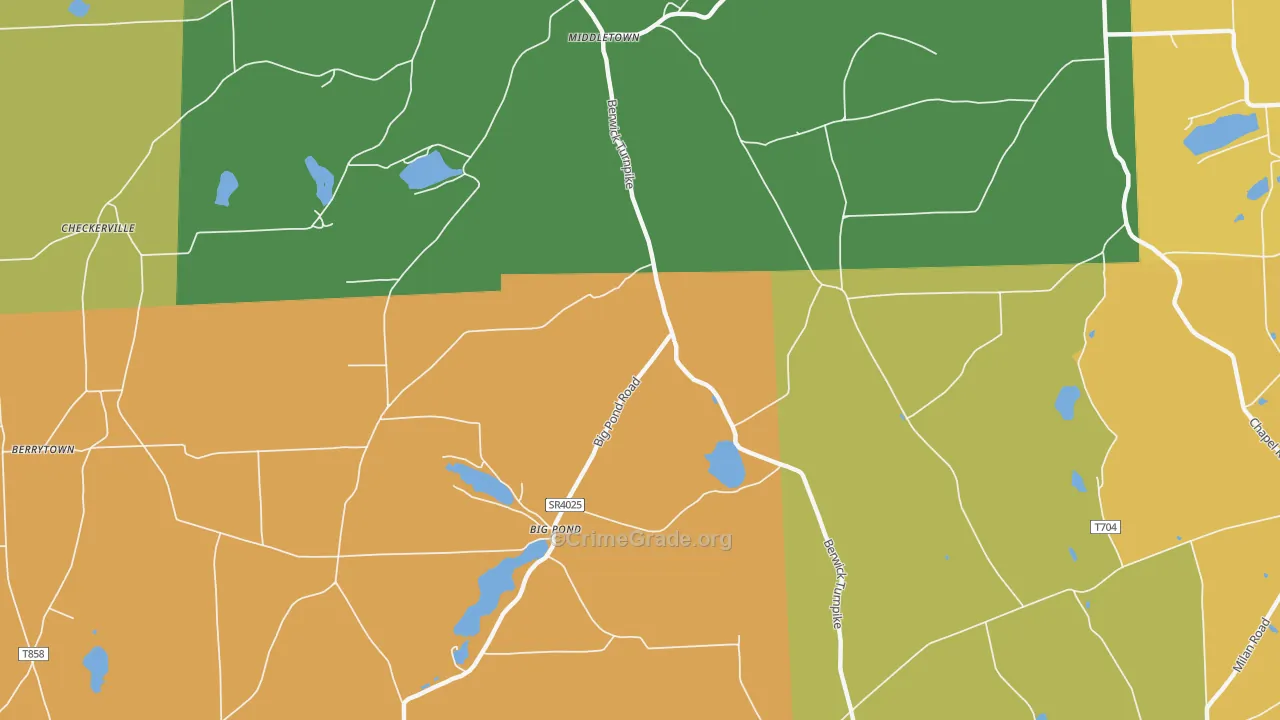 Big Pond, PA Map of Arson Rates