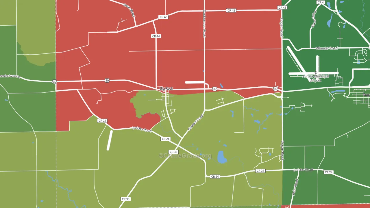 Big Rock, IL Map of Arson Rates