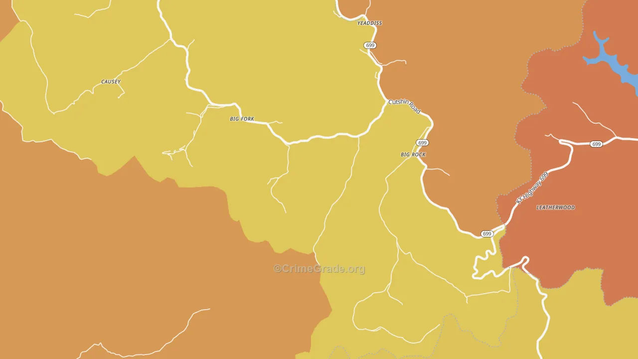Big Rock, KY Map of Arson Rates