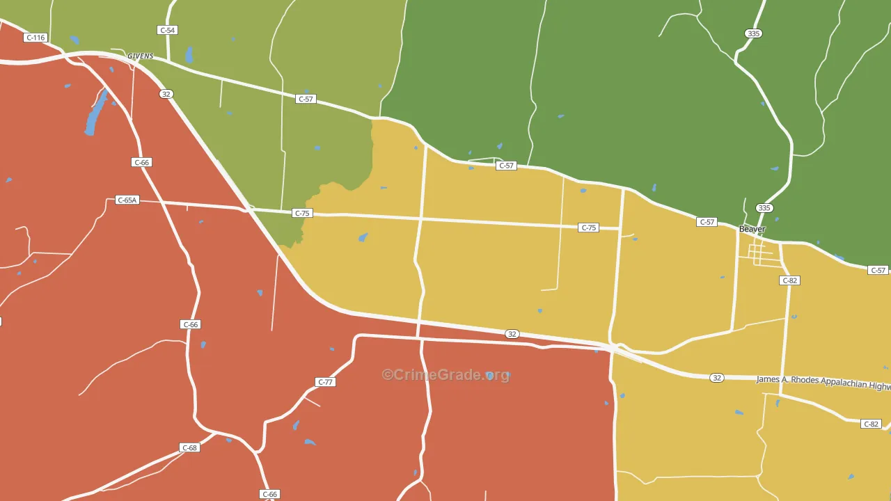 Big Rock, OH Map of Arson Rates
