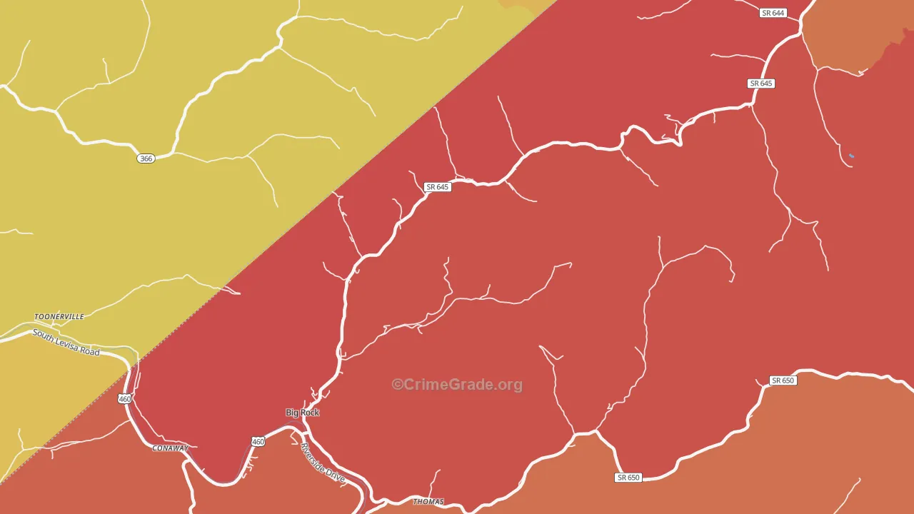 Big Rock, VA Map of Arson Rates