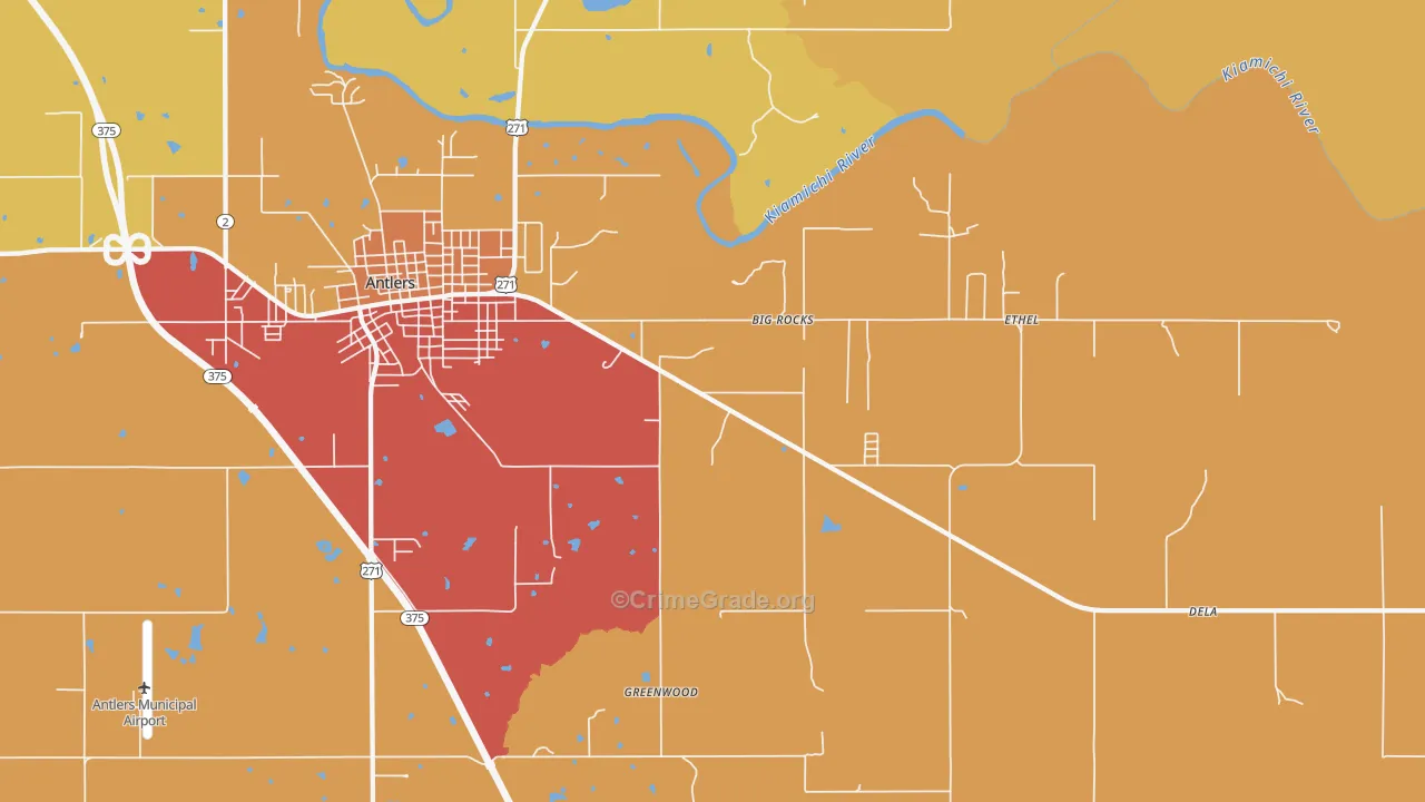 Big Rocks, OK Map of Arson Rates