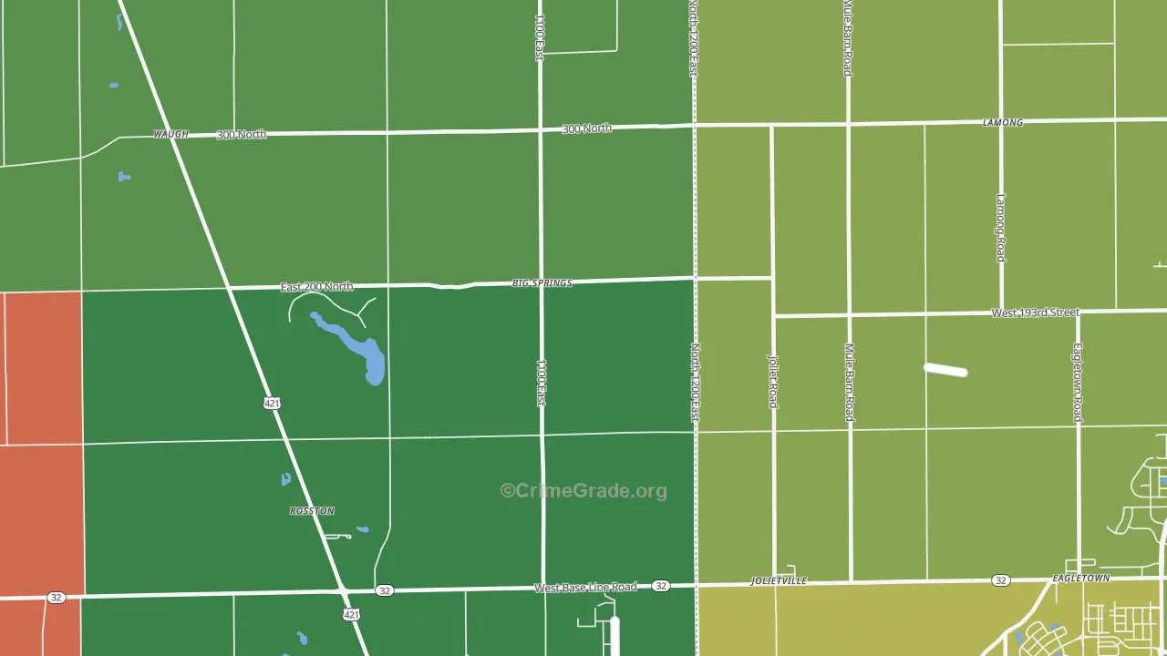 Big Springs, IN Map of Arson Rates