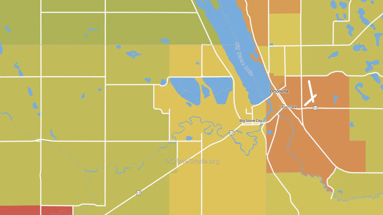 Big Stone City, SD Map of Arson Rates