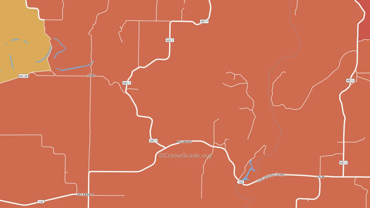 Billmore, MO Map of Arson Rates