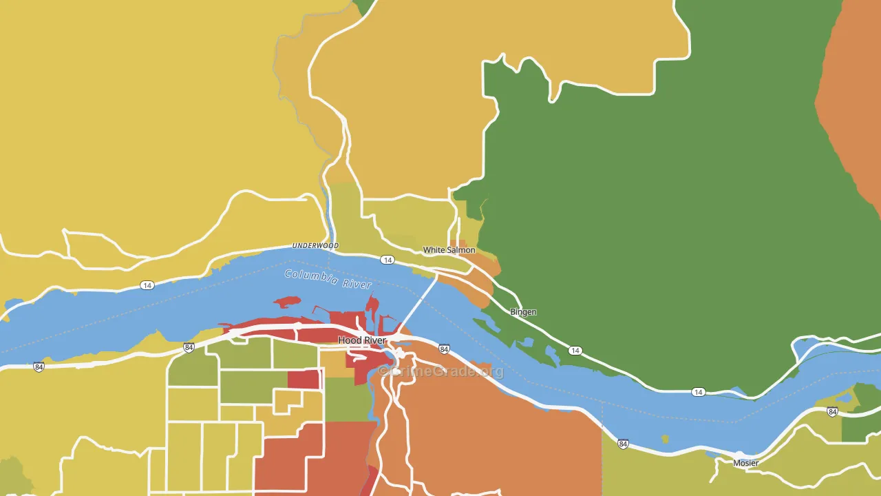 Bingen, WA Map of Arson Rates