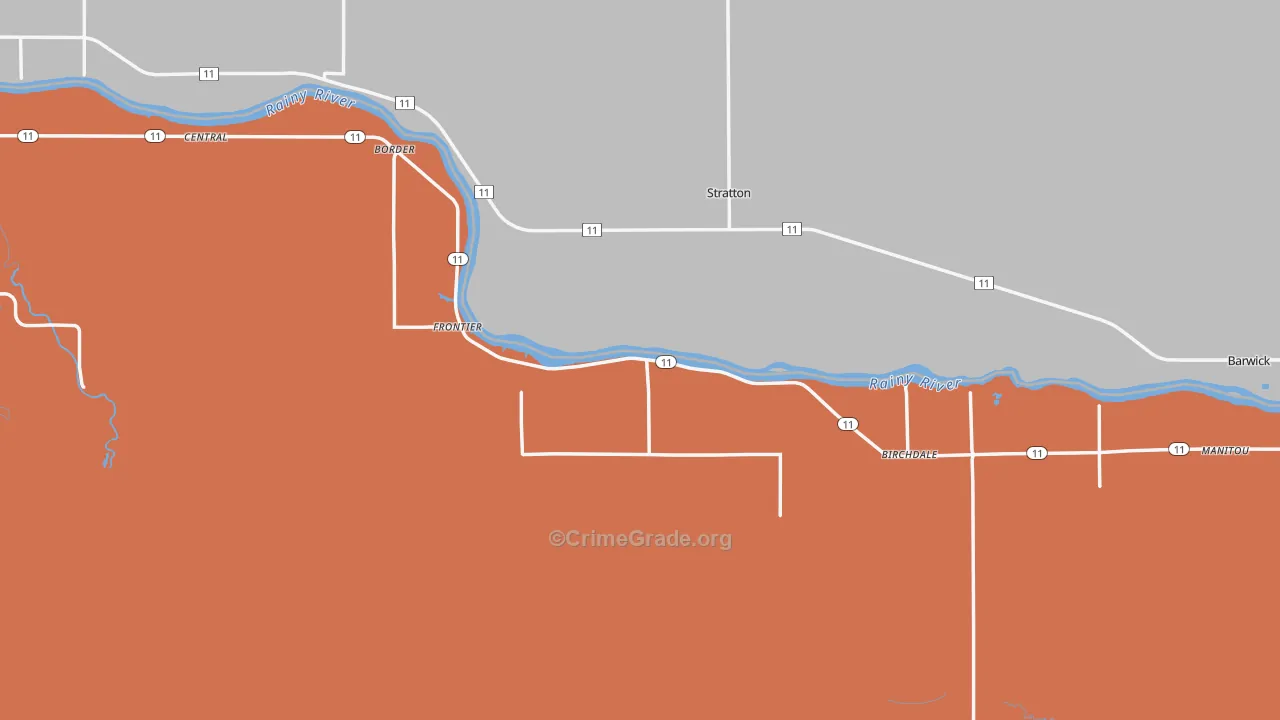 Birchdale, MN Map of Arson Rates