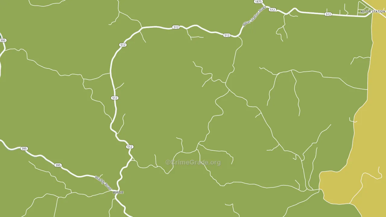Birdie, KY Map of Arson Rates