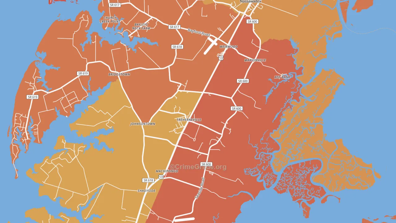 Birdsnest, VA Map of Arson Rates