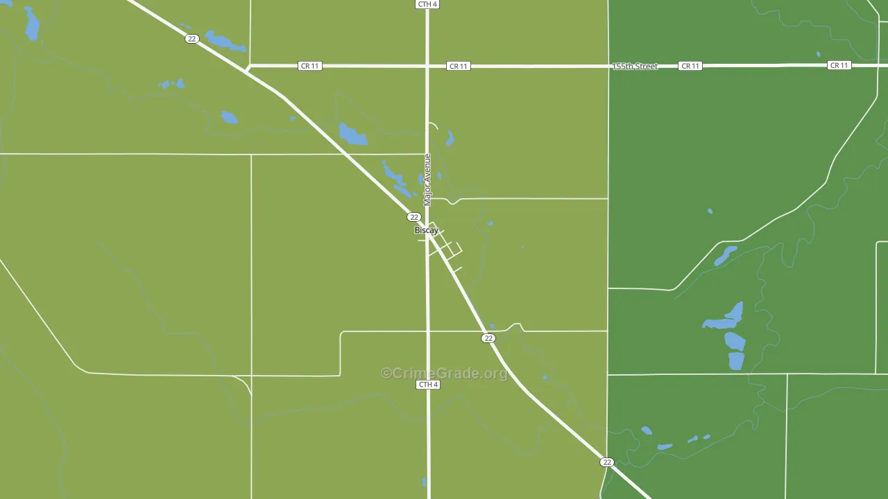 Biscay, MN Map of Arson Rates
