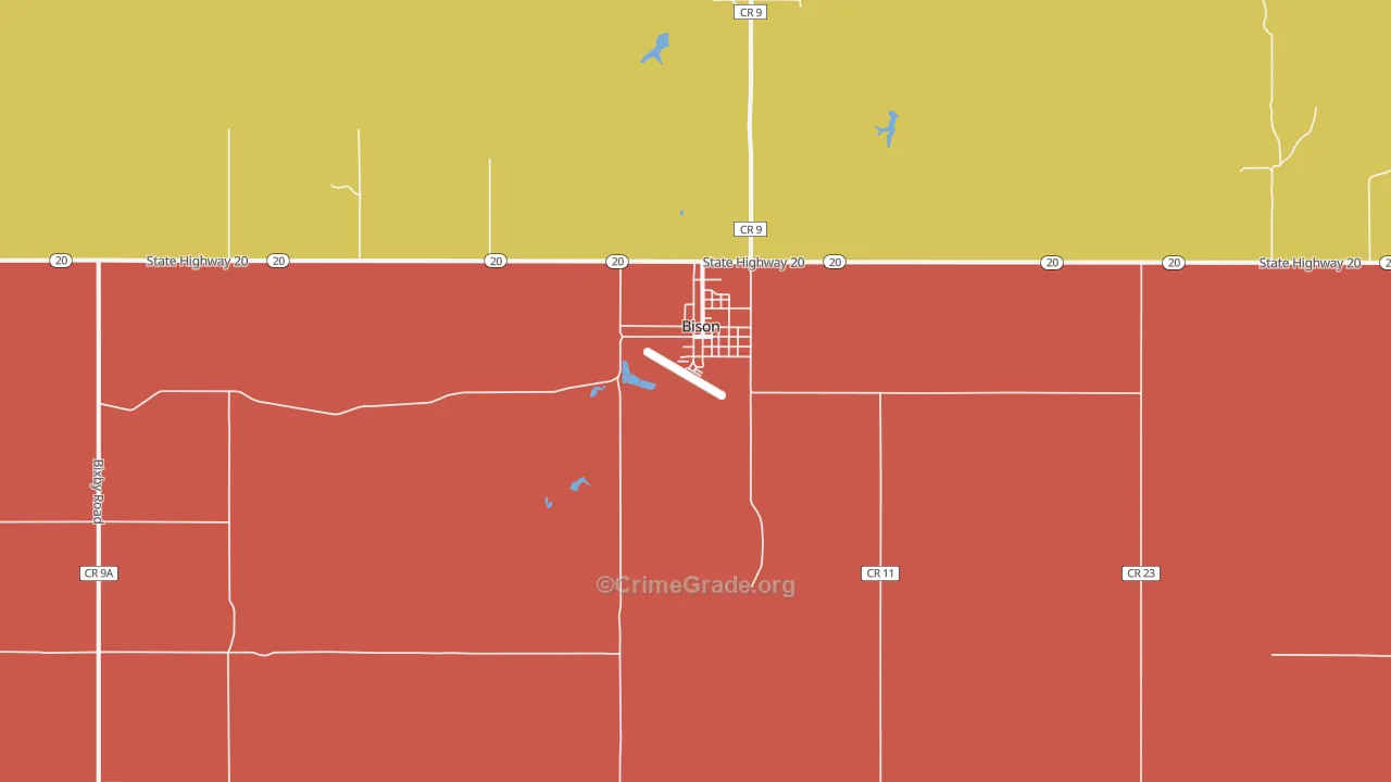Bison, SD Map of Arson Rates