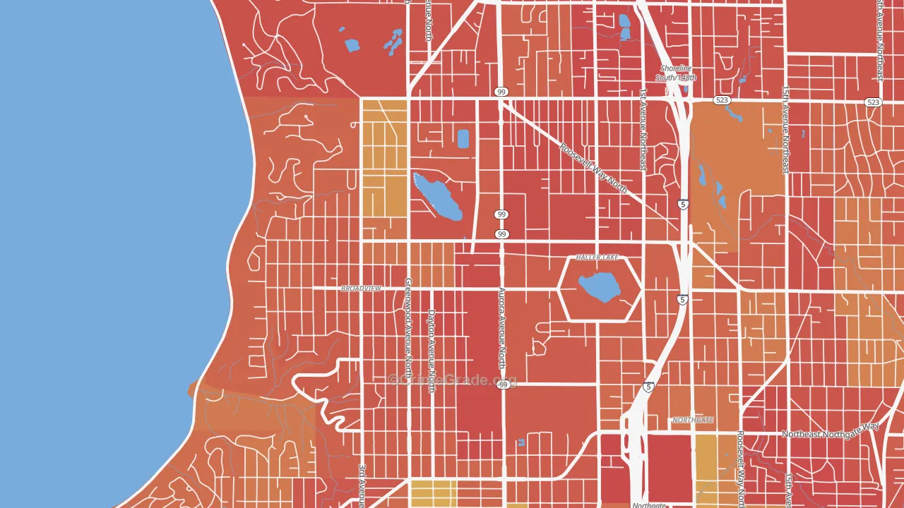 Bitter Lake, Seattle, WA Map of Arson Rates