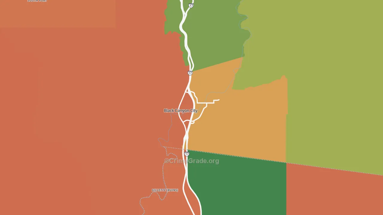 Black Canyon City, AZ Map of Arson Rates