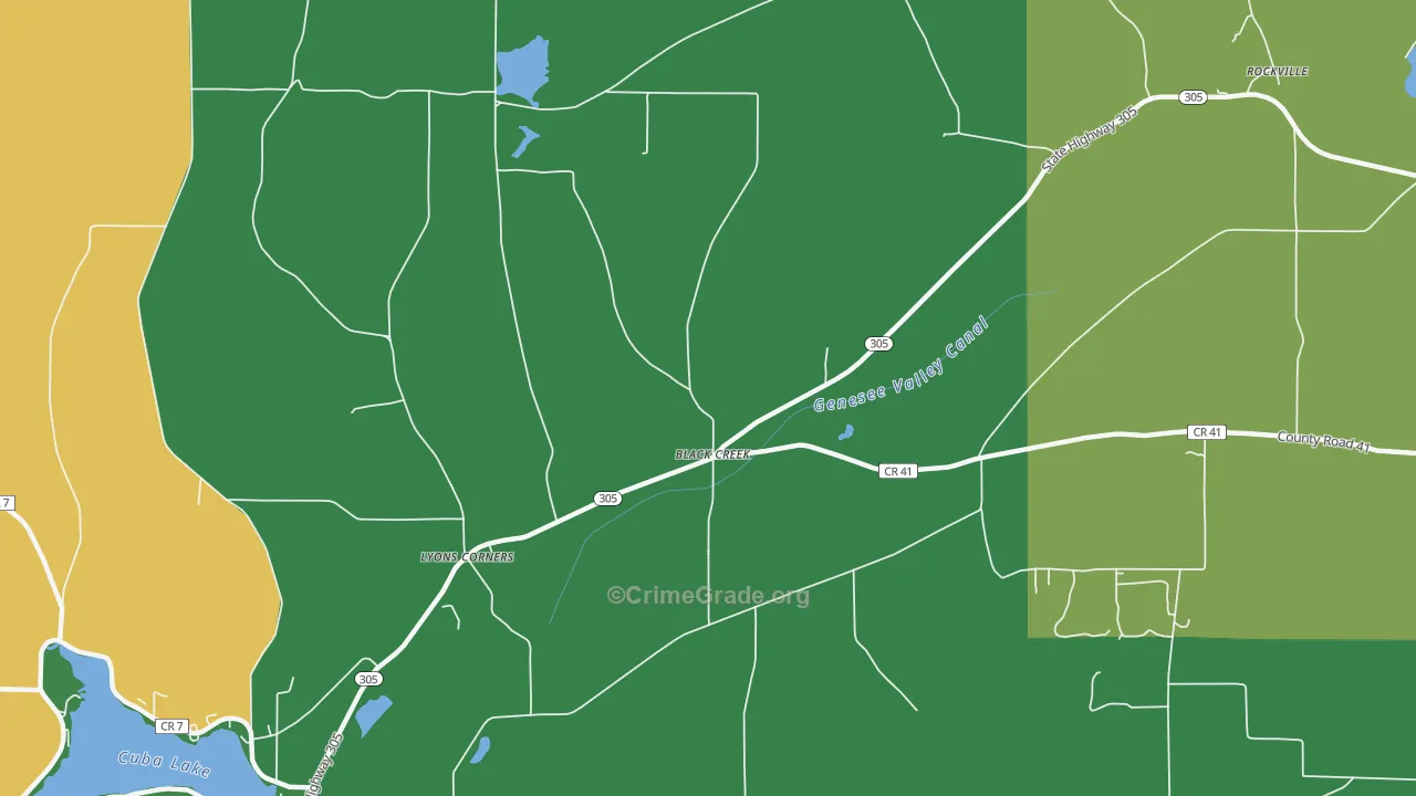 Black Creek, NY Map of Arson Rates