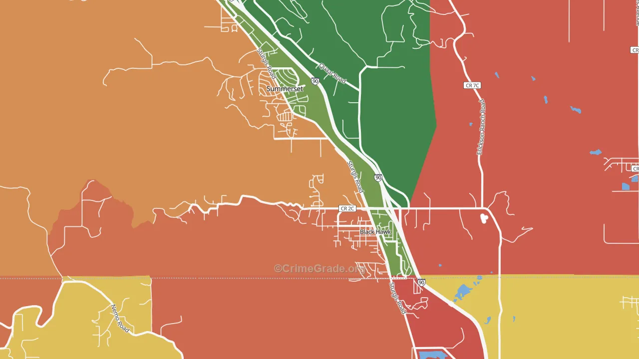 Black Hawk, SD Map of Arson Rates