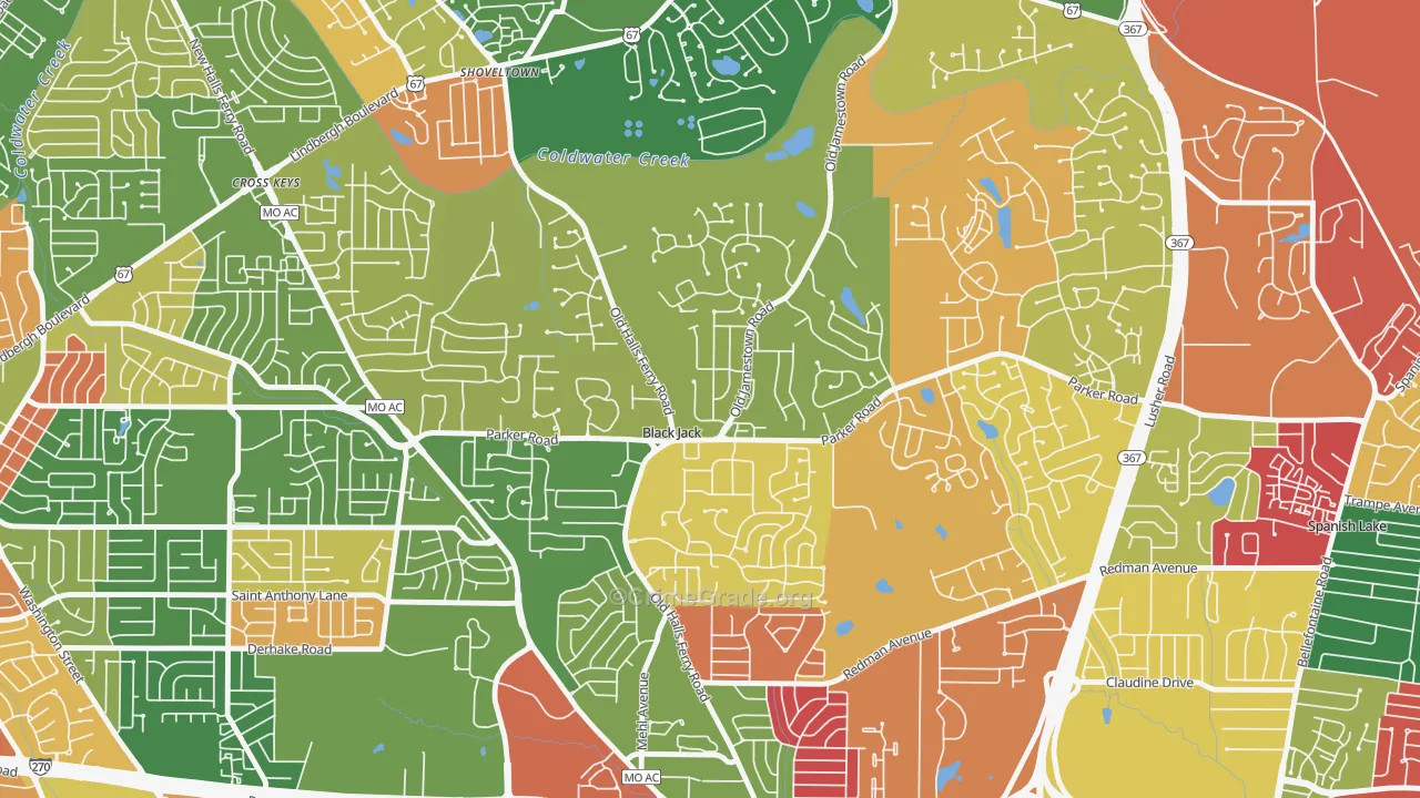 Black Jack, MO Map of Arson Rates