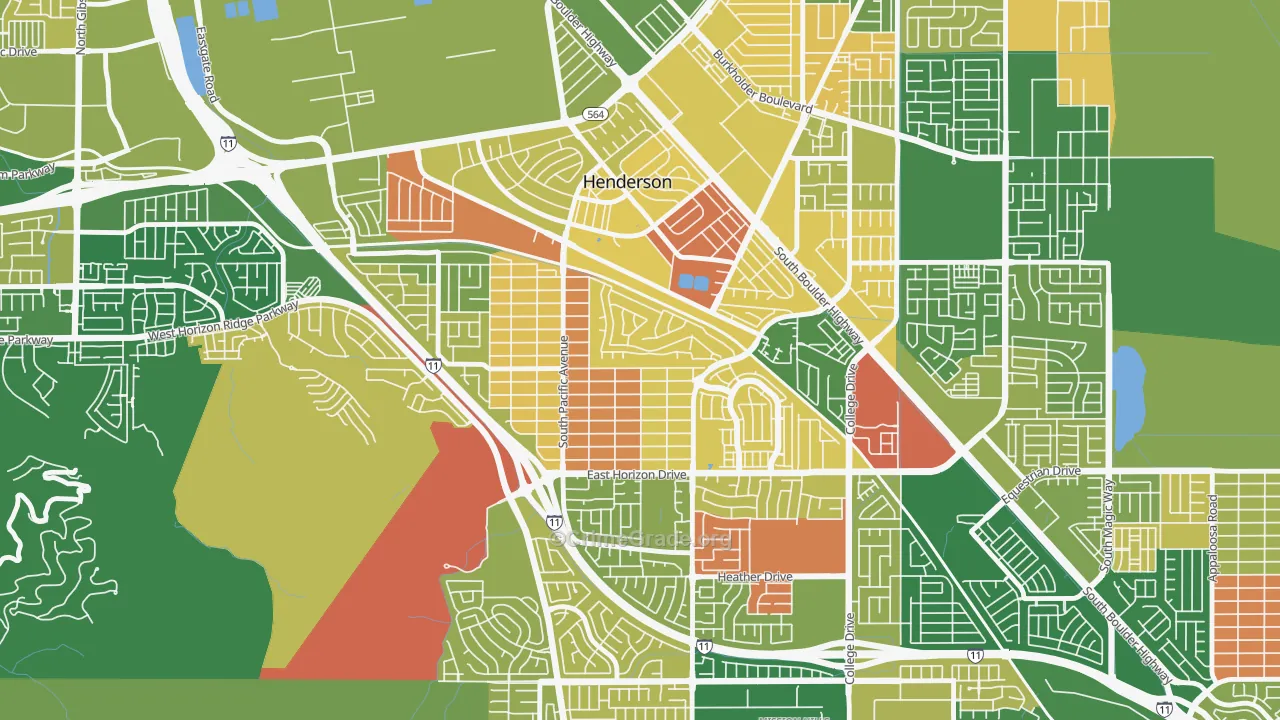 Black Mountain, Henderson, NV Map of Arson Rates