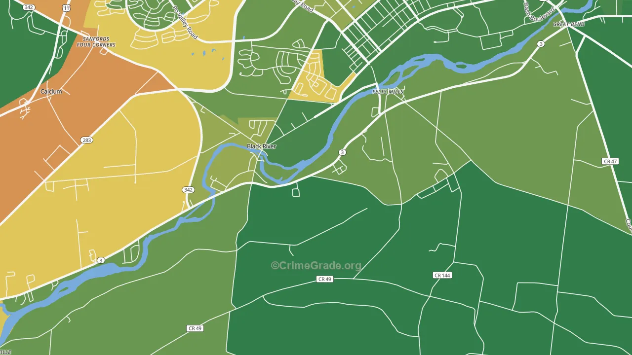 Black River, NY Map of Arson Rates