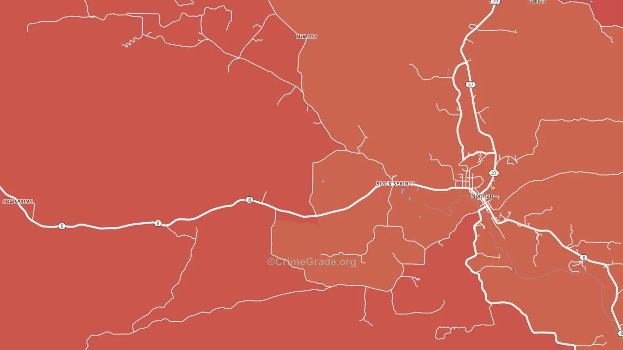 Black Springs, AR Map of Arson Rates