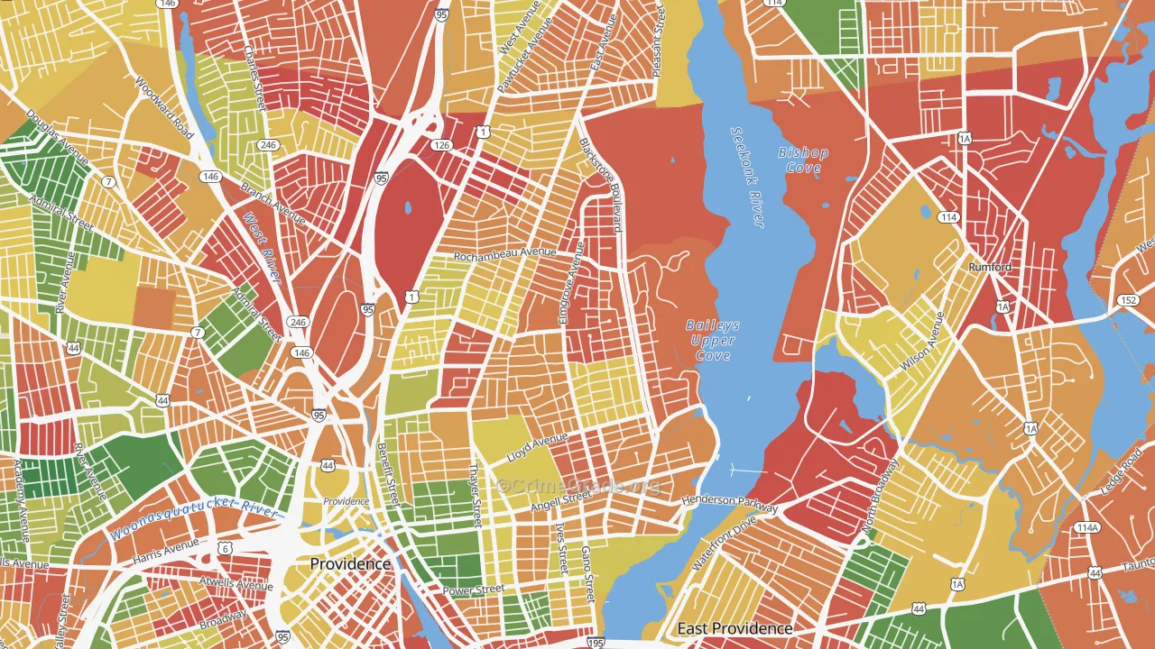 Blackstone, Providence, RI Map of Arson Rates