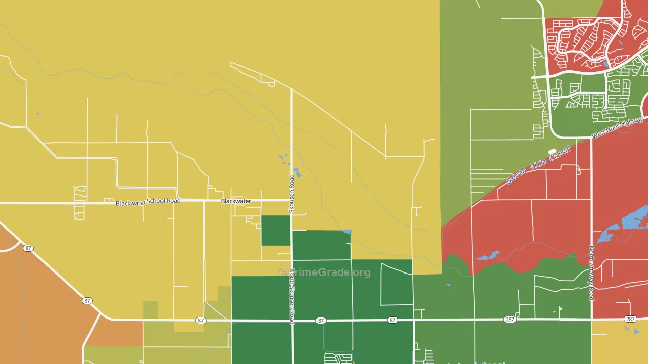 Blackwater, AZ Map of Arson Rates