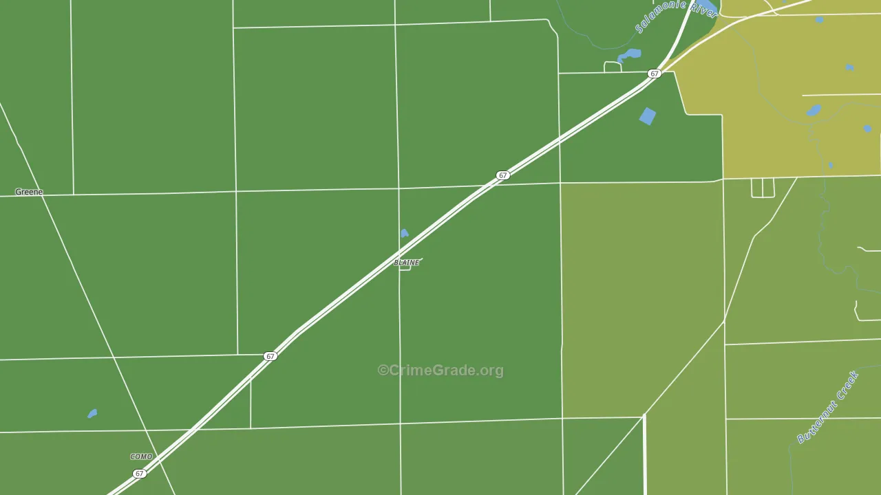 Blaine, IN Map of Arson Rates
