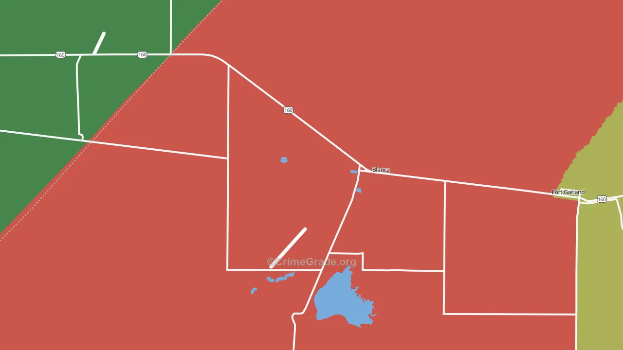 Blanca, CO Map of Arson Rates