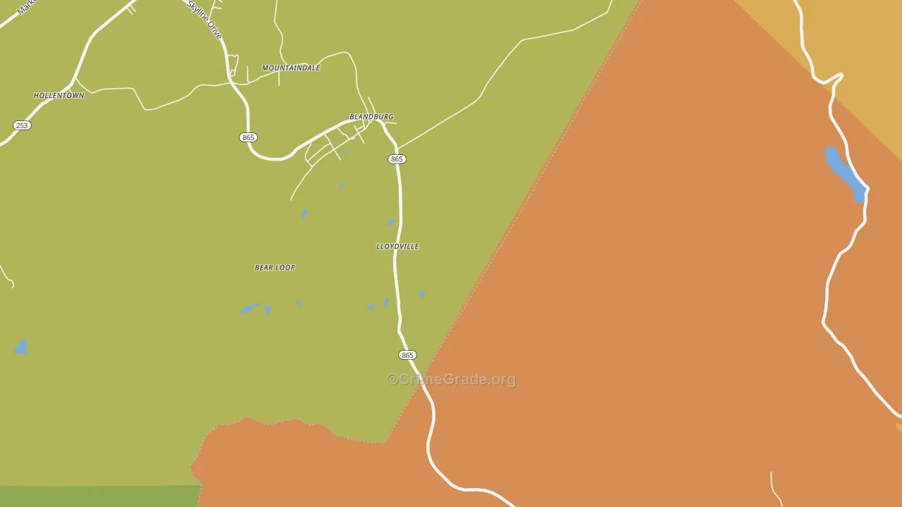 Blandburg, PA Map of Arson Rates