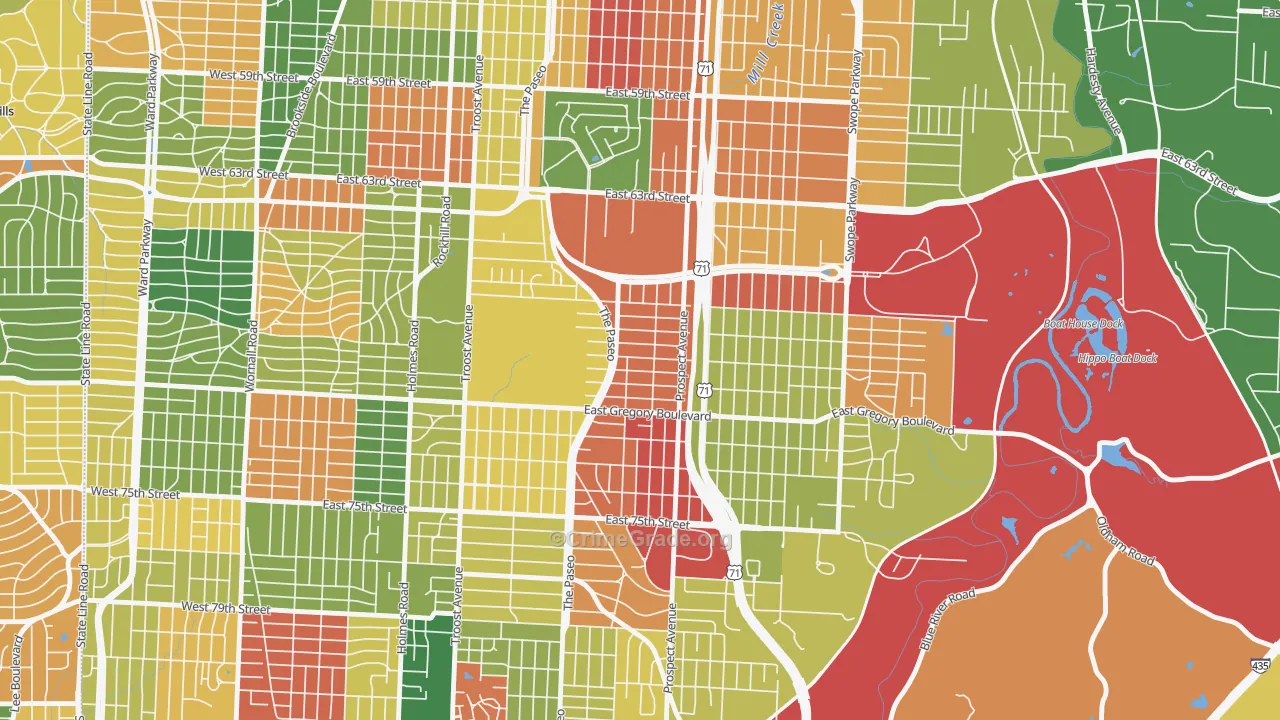 Blenheim Square, Kansas City, MO Map of Arson Rates