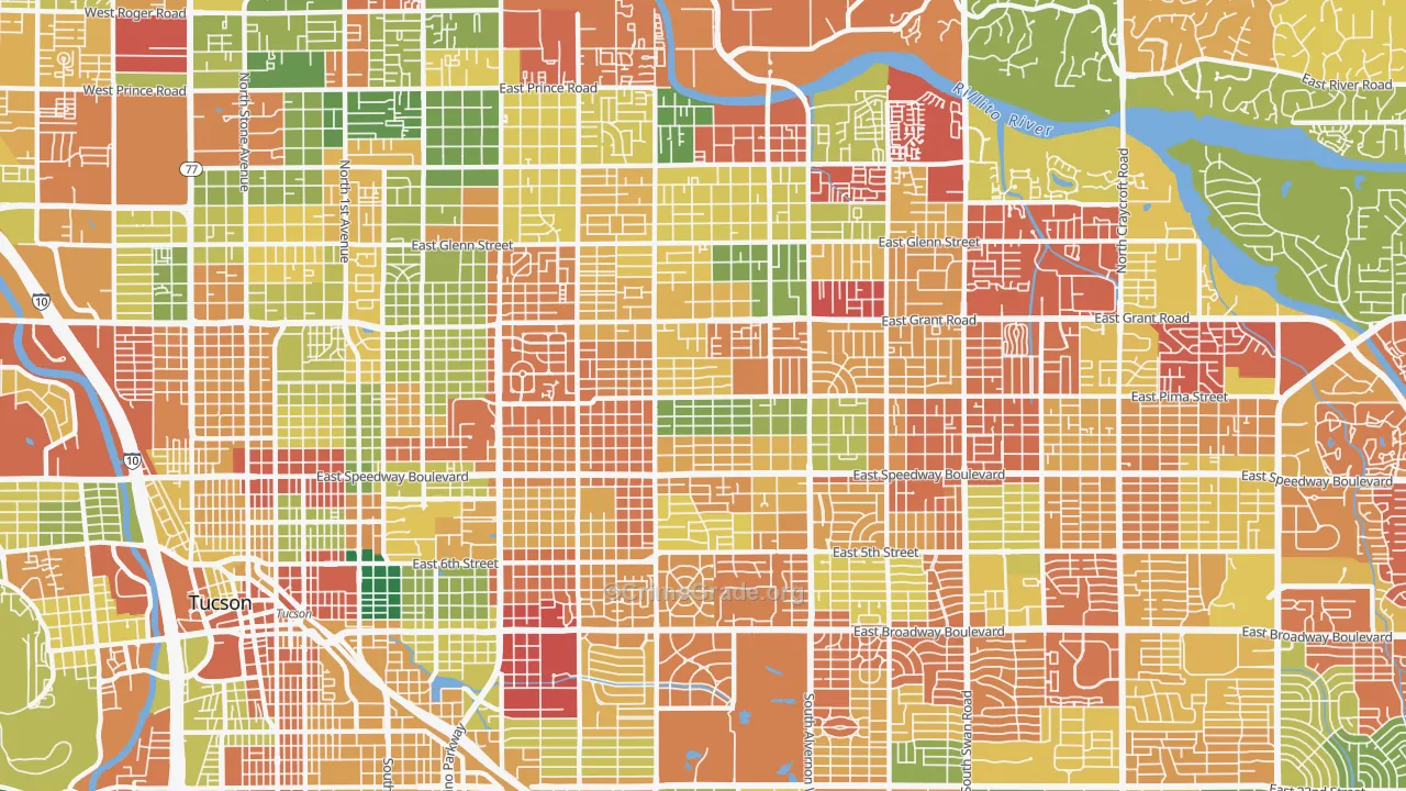 Blenman-Elm, Tucson, AZ Map of Arson Rates