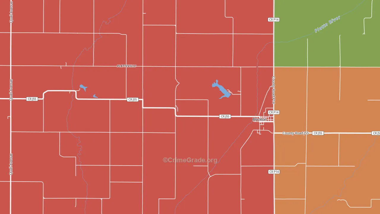 Blockton, IA Map of Arson Rates