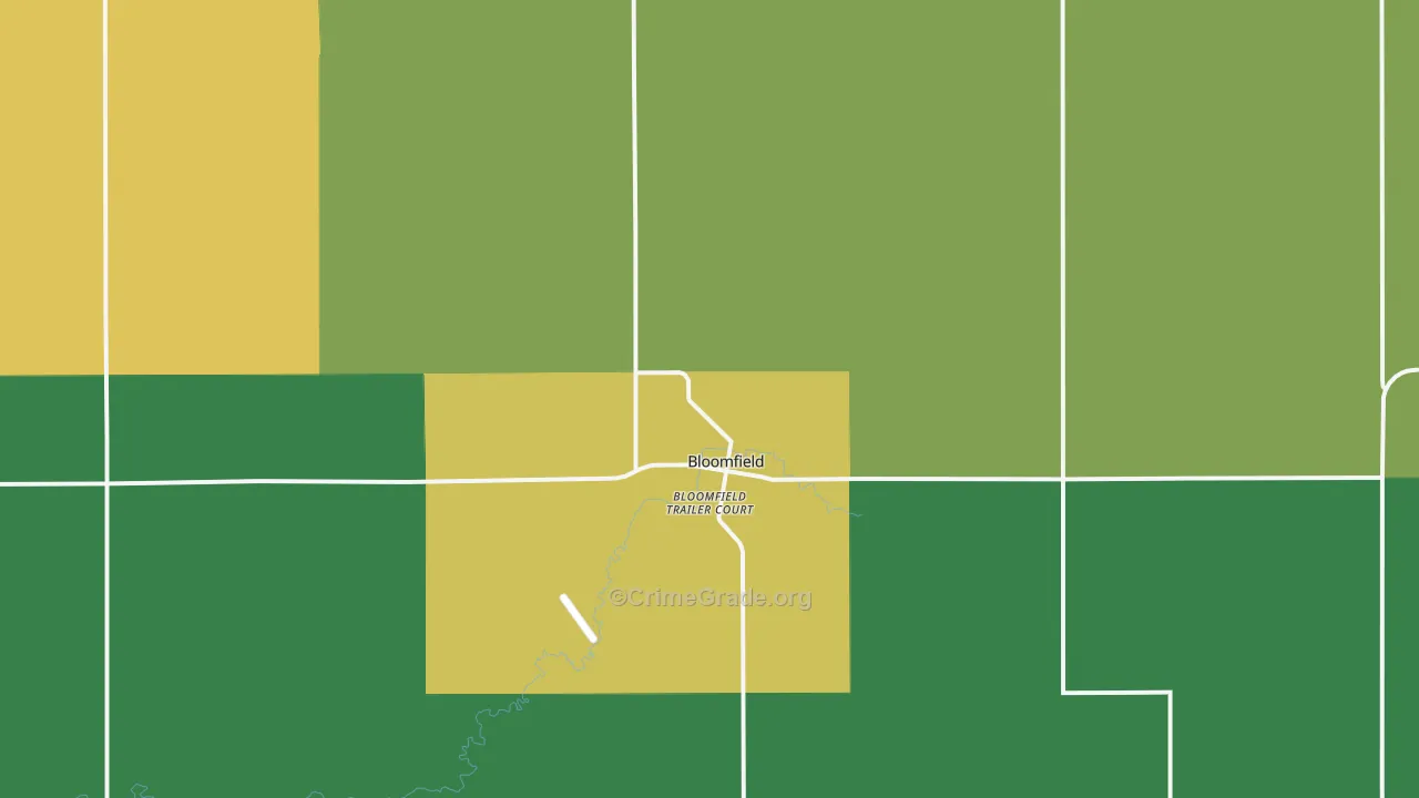 Bloomfield, NE Map of Arson Rates