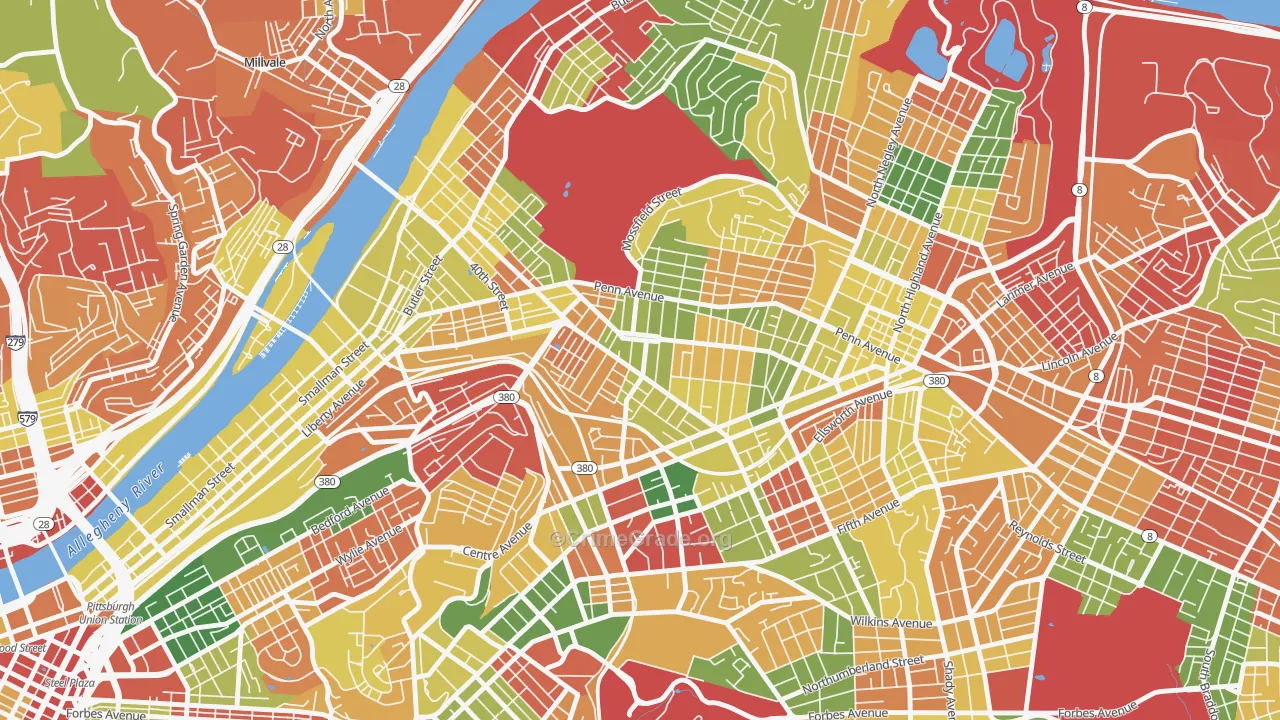 Bloomfield, Pittsburgh, PA Map of Arson Rates