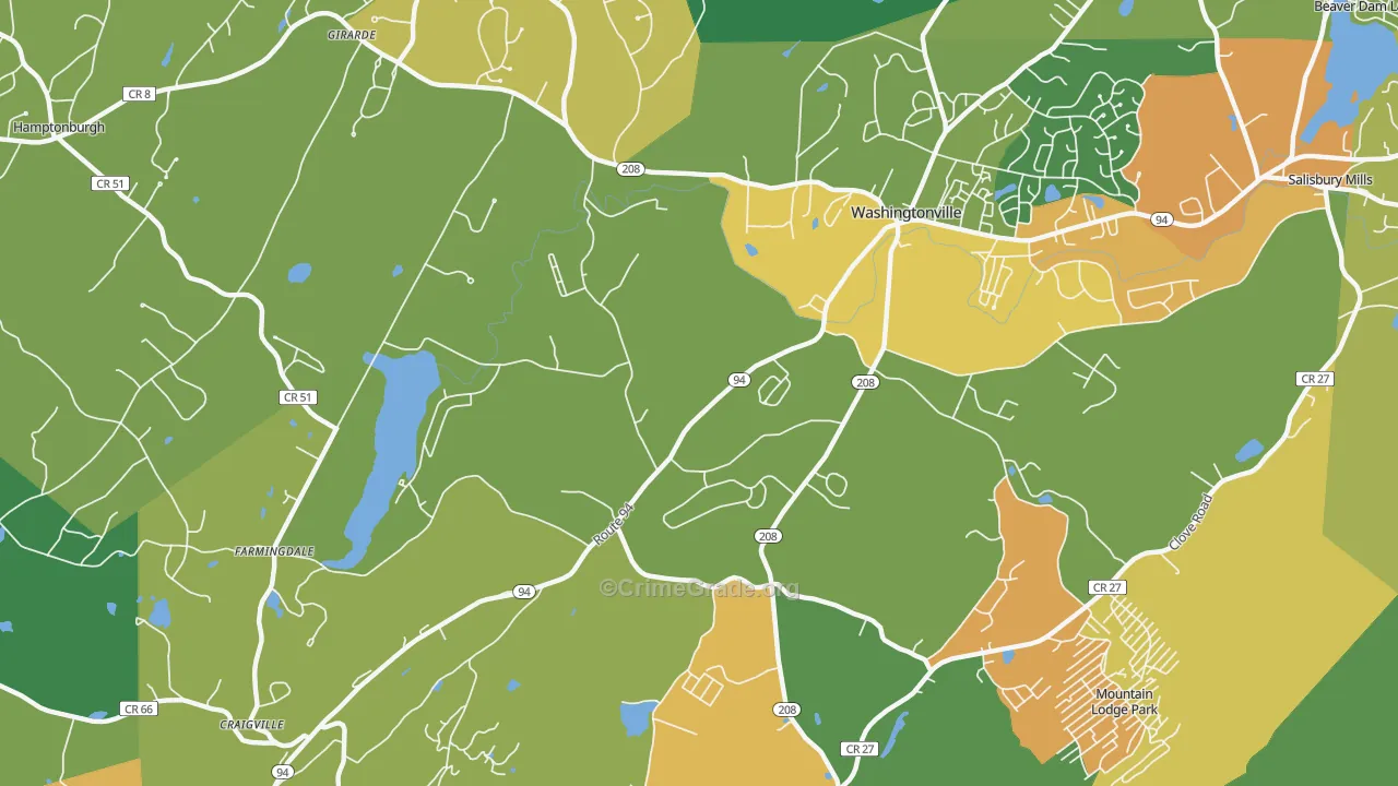 Blooming Grove, NY Map of Arson Rates