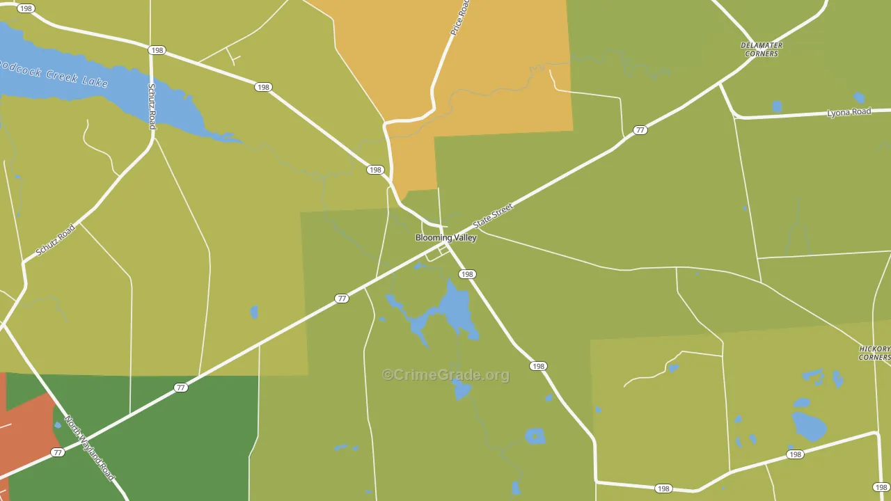 Blooming Valley, PA Map of Arson Rates