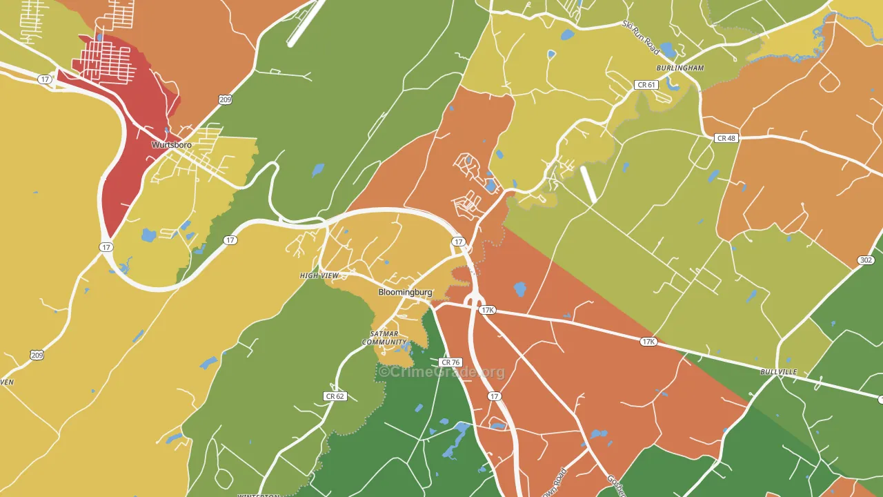 Bloomingburg, NY Map of Arson Rates