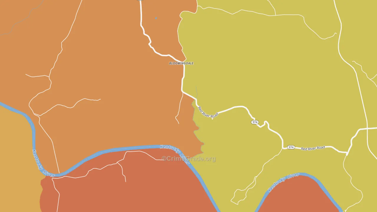Bloomingdale, KY Map of Arson Rates